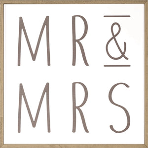 Mr & Mrs Framed Wood Plaque