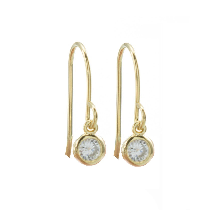 Merx Inc. - Crystal Gold Earrings 4mm