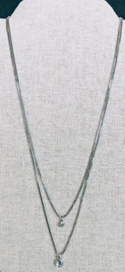 Merx Inc. - Crystal Rhodium Double Strand Necklace