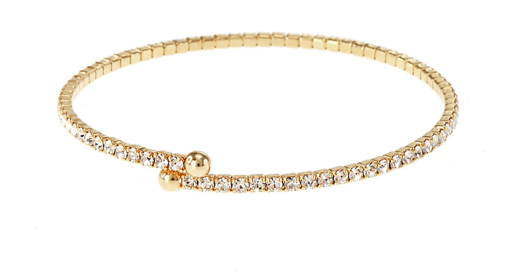 Merx Inc. - Gold Bangle with 14pp Crystals