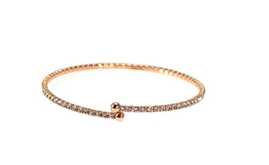 Merx Inc. -Rose Gold Bangle with 14pp Crystals