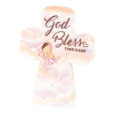 God Bless this Baby Tabletop Cross
