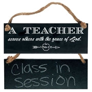 Teacher Serves Chalkboard